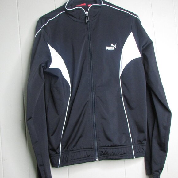 Puma Full Zip Track Jacket M Black White - Picture 1 of 14